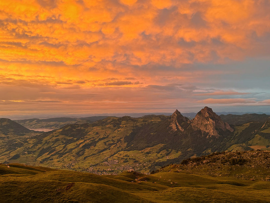 Zonsondergang vanaf de Fronalpstock