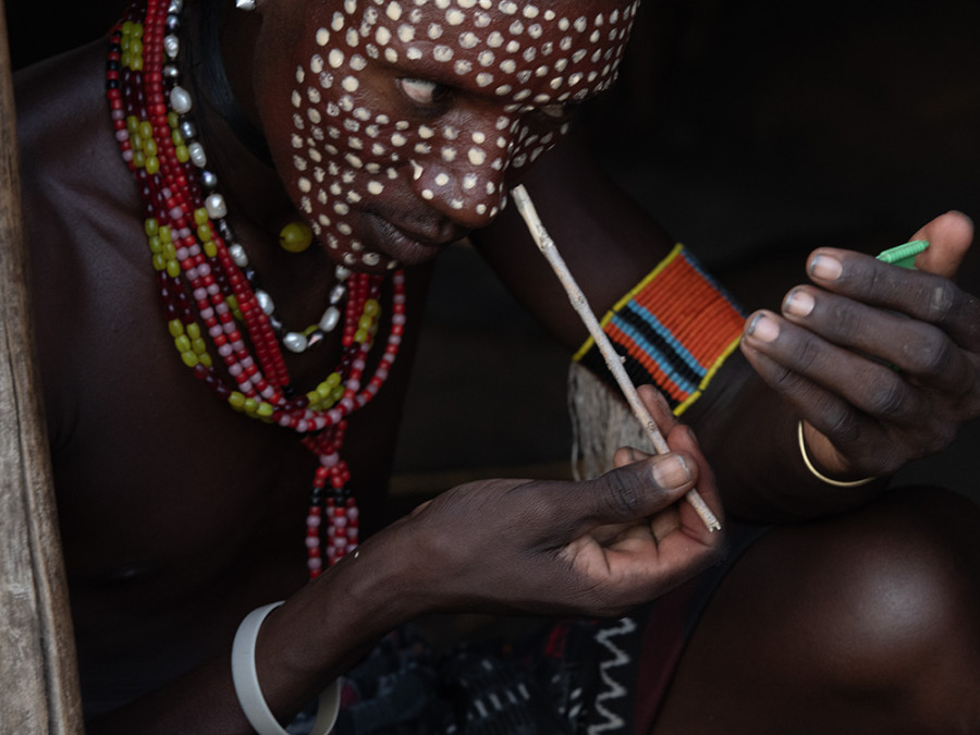 Body painting stammen Ethiopië