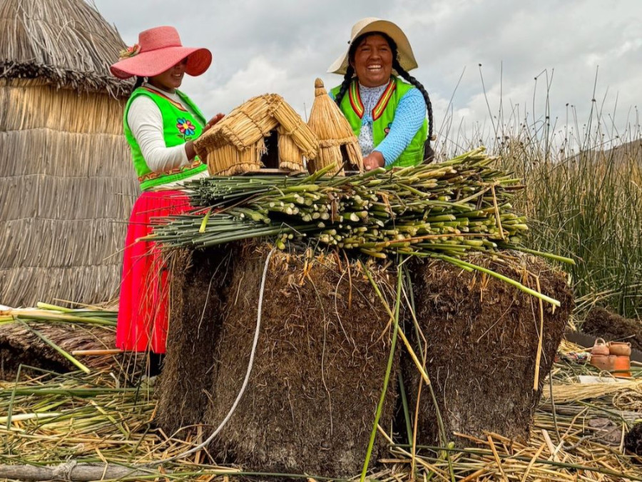 Uros bewoners Peru